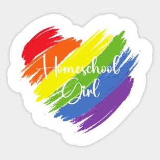 Homeschool Girl Heart Pride Sticker